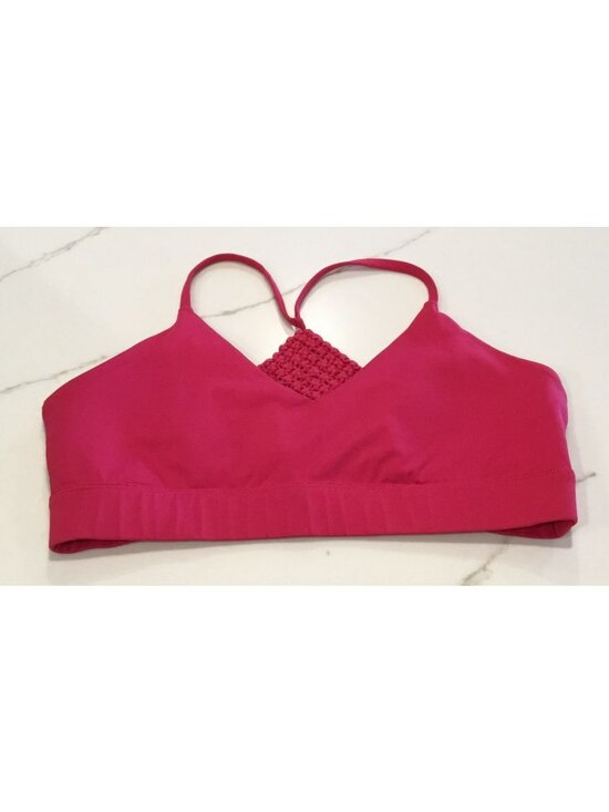Carbon38 Other - Carbon38 Pink Crochet Back Sports Bra L Polyester Spandex Blend